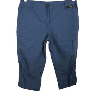 Jack Wolfskin Pants Womens Sz S Blue‎ Kalahari UV Shield Stretch Capri Hiking